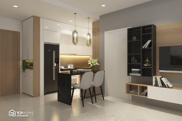 Cozy apartment interior design in Canary Tower (Diamond Island)